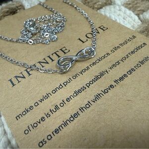 Infinite love pendant necklace dainty infinity silver plated chain jewelry